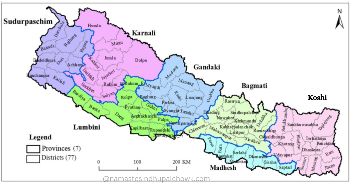List of 77 Districts in Nepal with Provinces