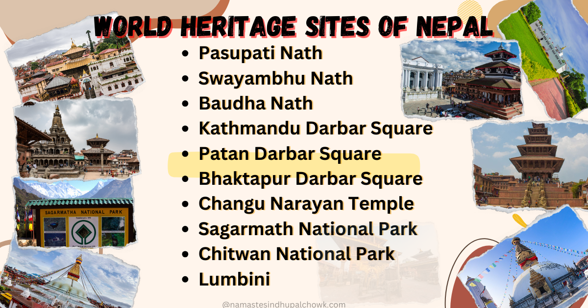 List of 10 UNESCO World Heritage Sites in Nepal 
